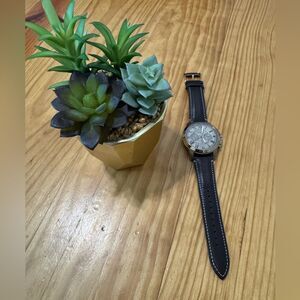 Fossil Men's Brown Leather Band Analog Water-Resistant Dress Watch FS-5107